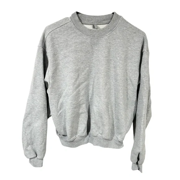 Skims Grey Crewneck Pullover Fleece Lined Sweatshirt Size XS - Picture 1 of 4